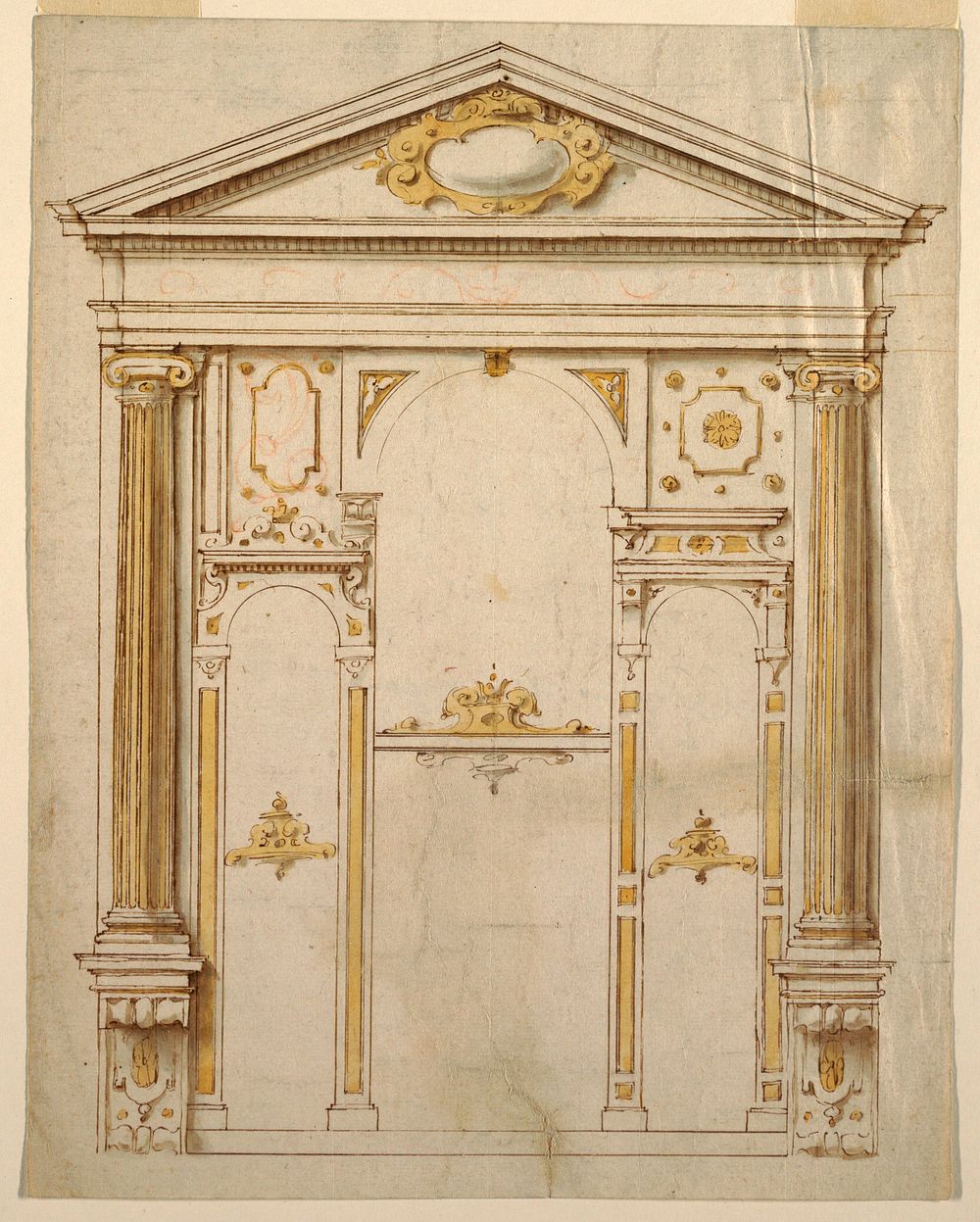 Design for the organ case of S. Gregorio in Bologna