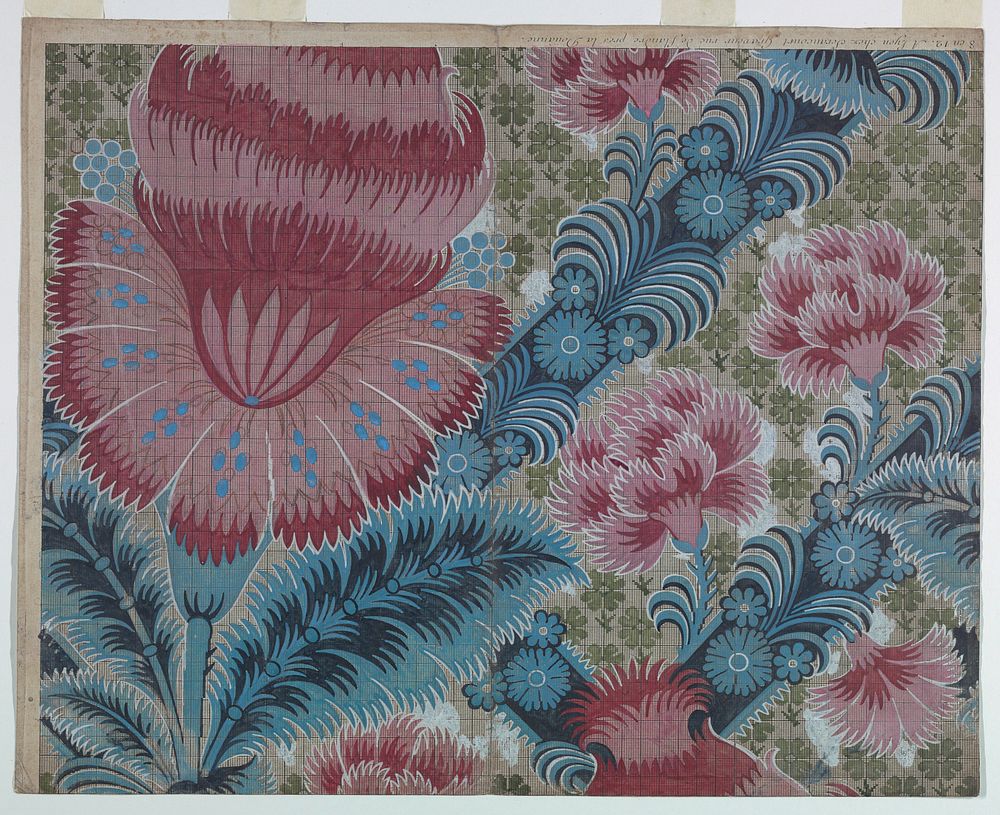 Point-paper (mise-en-carte), Design for Woven Silk by Claude Seraucourt