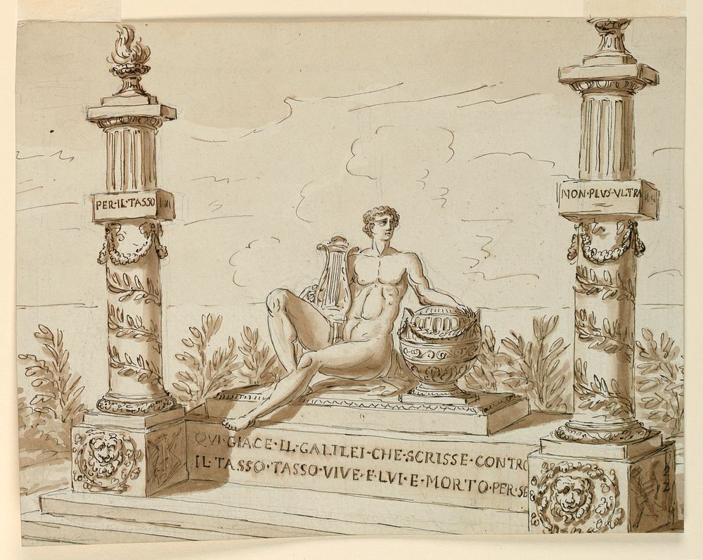 Design for a Sepulchral Monument for the Critic Galilei by Giuseppe Barberi, Italian, 1746–1809