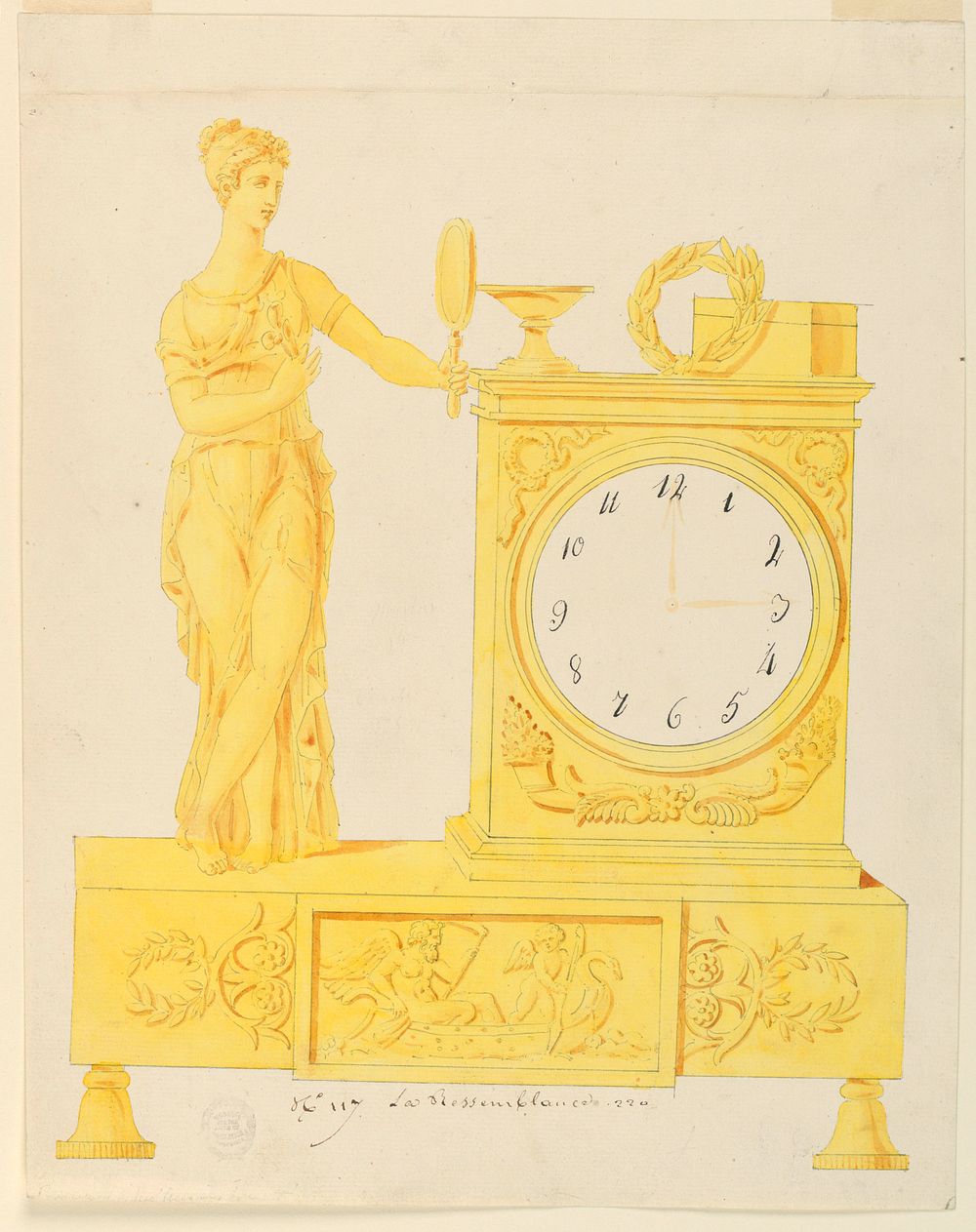 Design for clock by Lefebvre Manufactory