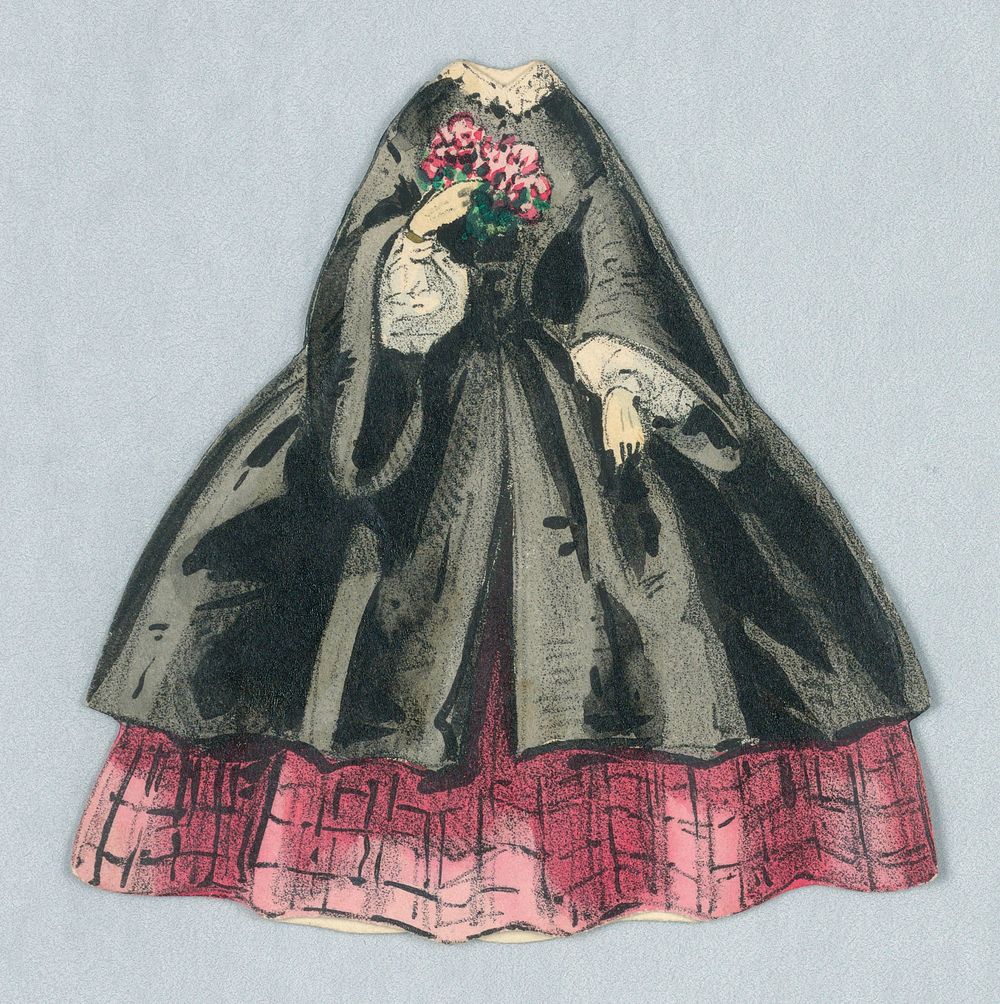 Paper Doll Costume in Black over Checked Pink Skirt