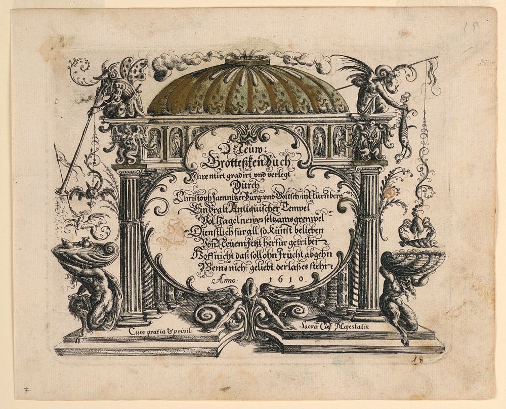 Title page, from Ne&uuml;w Grotte&szlig;ken Buch (New Grotesque Book) by Christoph Jamnitzer