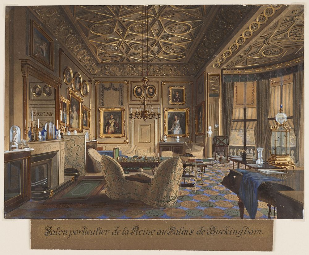 Salon Particulier de la Reine au Palais de Buckingham. (The Queen's Sitting Room at Buckingham Palace) by James Roberts