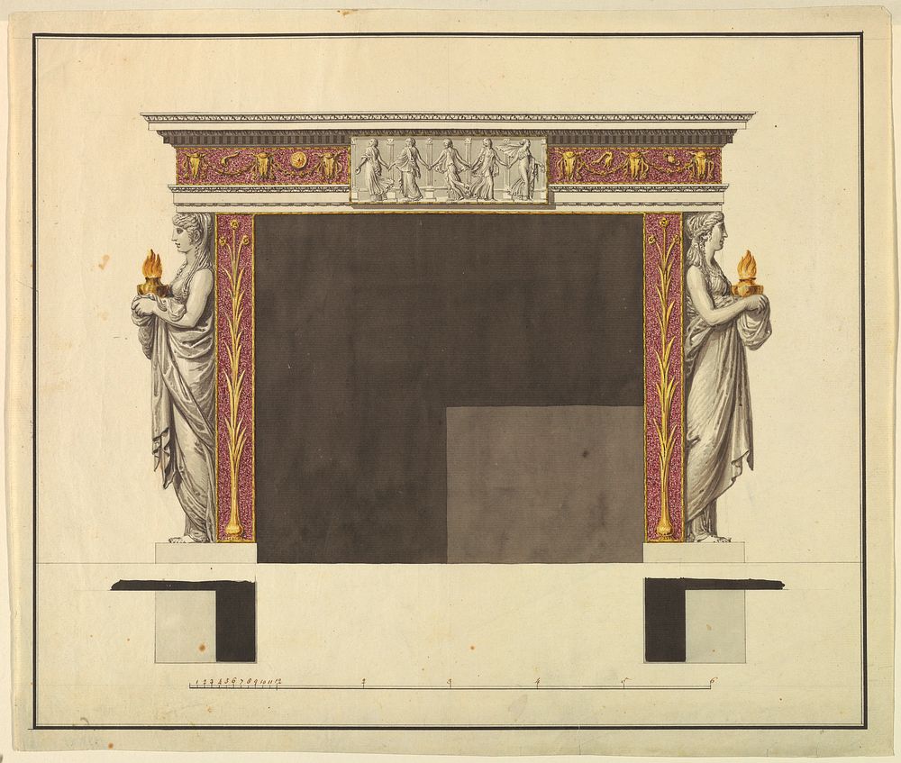 Design for a Chimneypiece at Badminton House, Gloucestershire