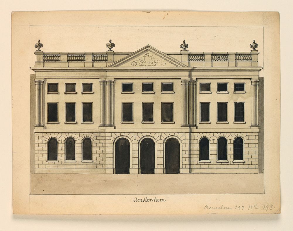 Elevation of the Facade of a Theater, Amsterdam