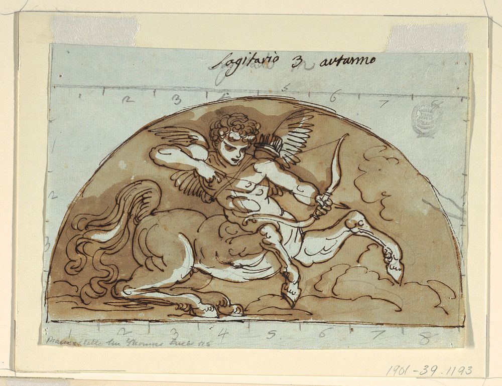 Sagittarius, Lunette for Ceiling, Sala Ottagonale, Palazzo Milzetti, Faenza