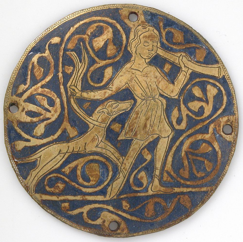 Medallion with Varlet with Horn and Hound