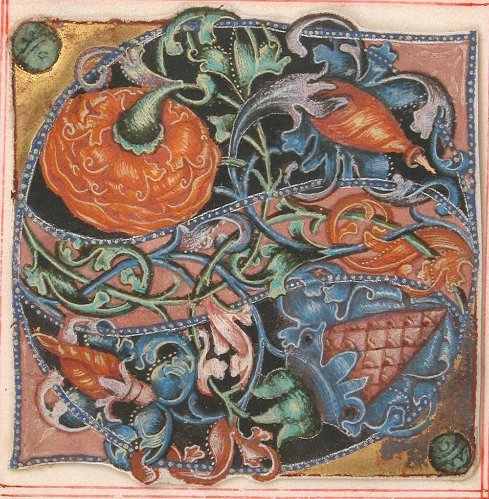 Manuscript Illumination with Initial S, from a Choir Book