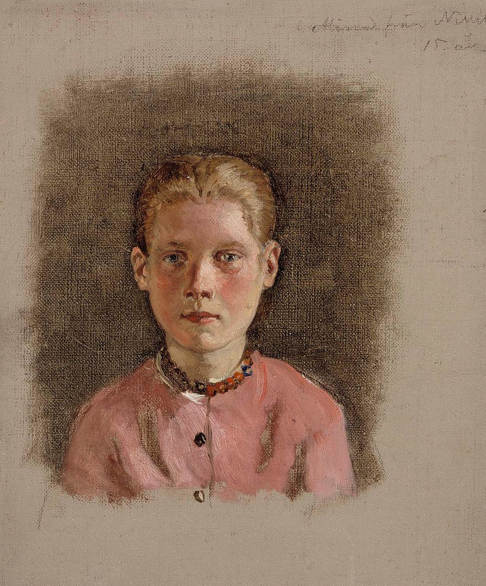 Tytön pää, harjoitelma, 1860 - 1870