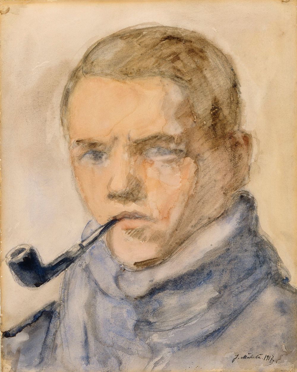 Self-portrait, 1917 by Juho M&auml;kel&auml;