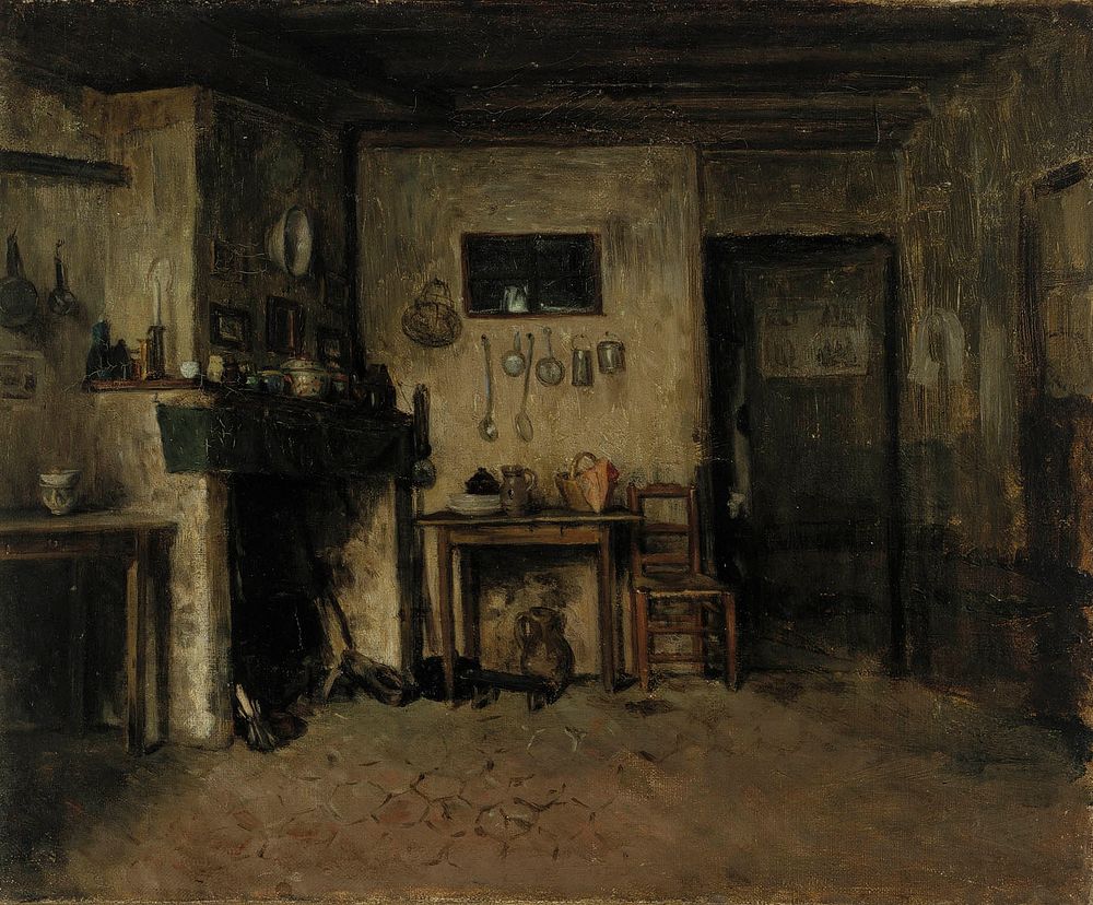 Sisäkuva ranskalaisesta maalaistalosta, 1868