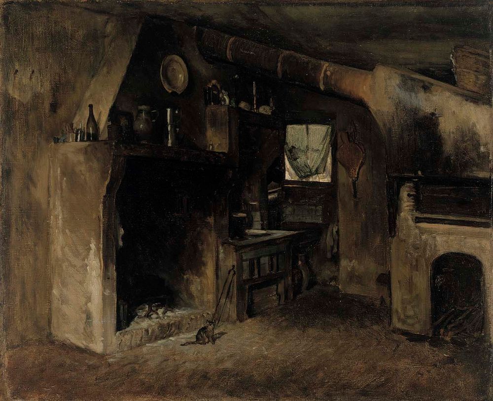 Sisäkuva ranskalaisesta maalaistalosta, 1860 - 1880