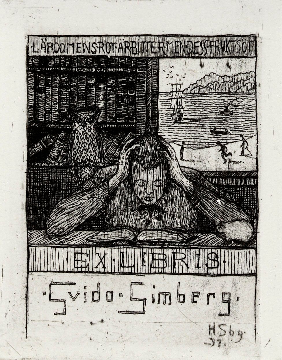 Exlibris guido simberg ii, 1897 by Hugo Simberg