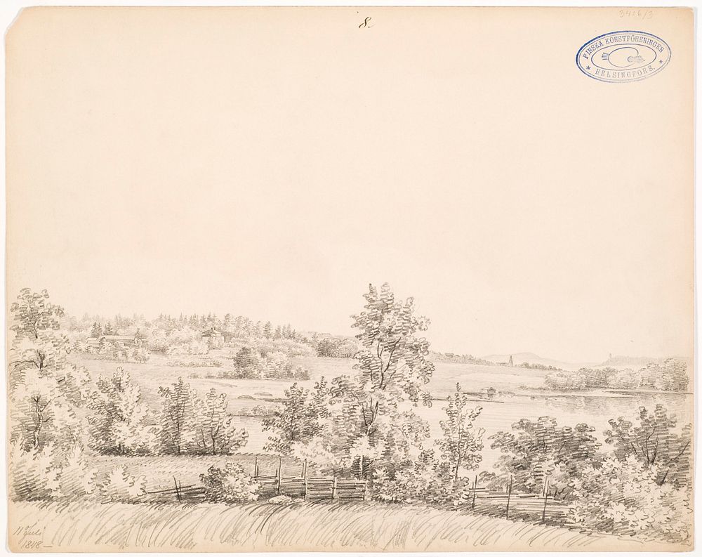 Landscape from hofgård in hauho, 1848 by Magnus von Wright