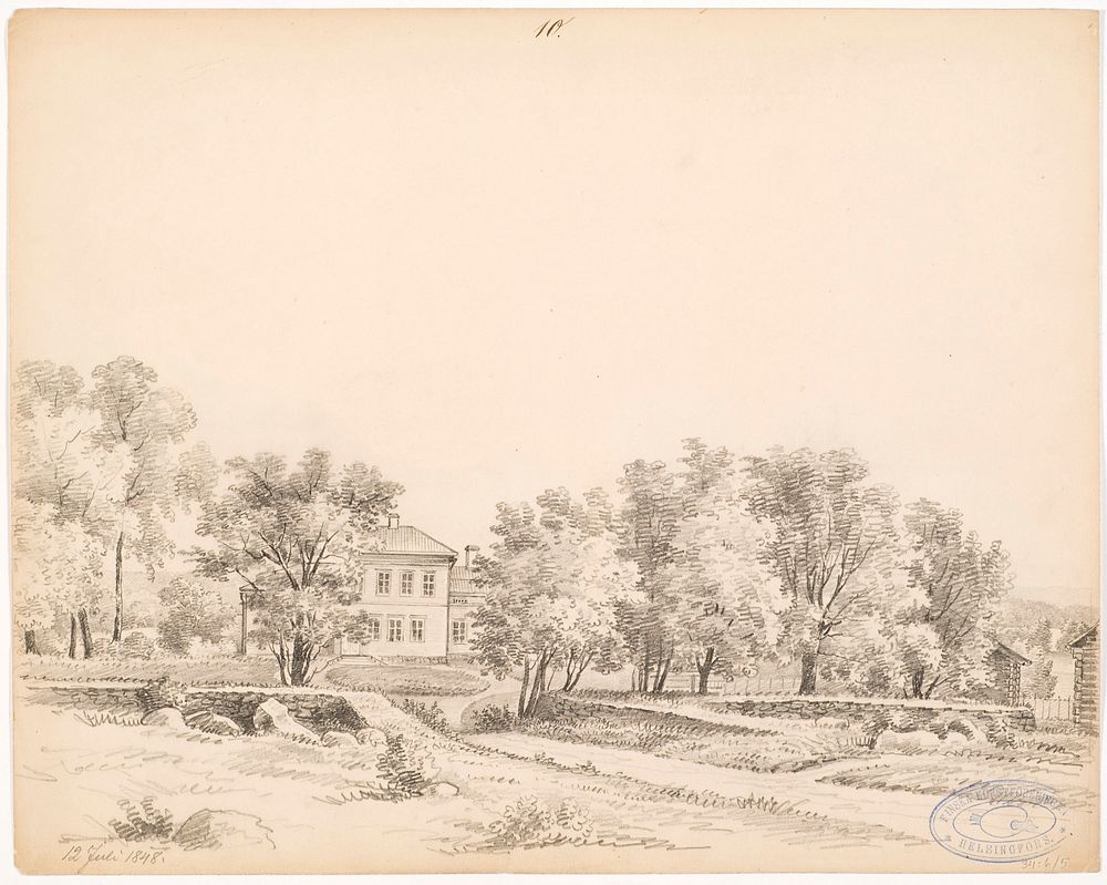 Hofgård, hauho, 1848 by Magnus von Wright