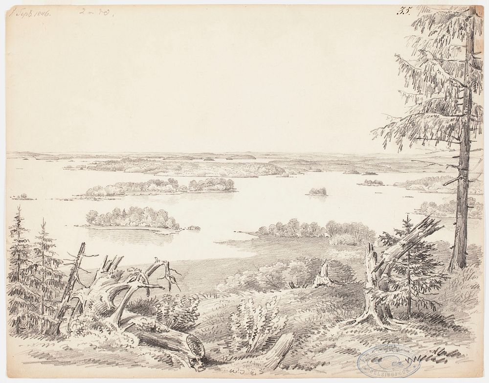 Rautunselkä rapolan harjulta, sääksmäeltä, 1846 by Magnus von Wright