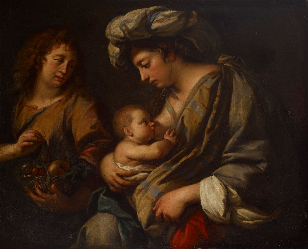 Pakomatkalla egyptiin. neitsyt maria imettää jeesus-lasta., 1600 - 1666