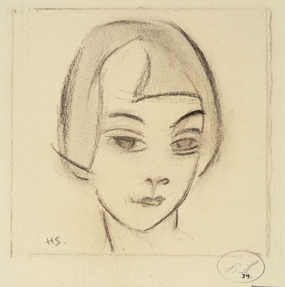 Head of a girl (vignette, karin), 1928 by Helene Schjerfbeck