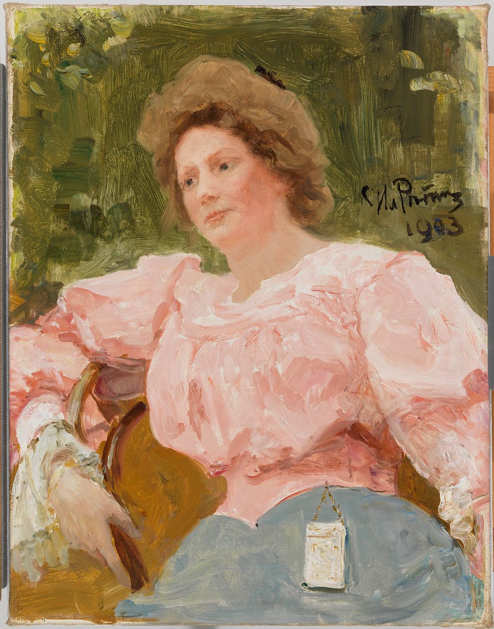 Young woman in rose blouse, 1903