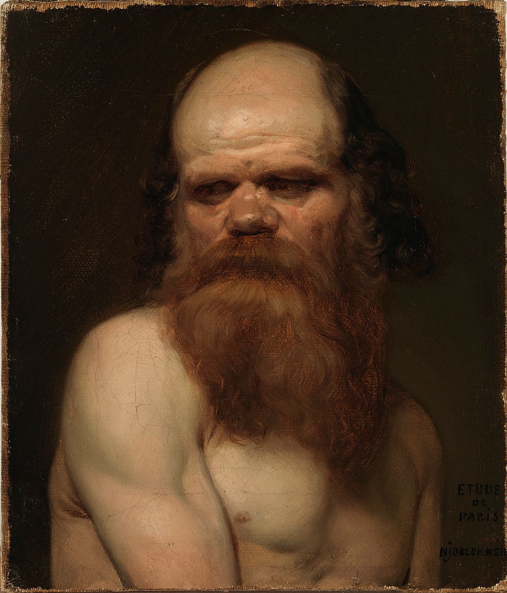 Bearded man, modelsketch, 1835 - 1853