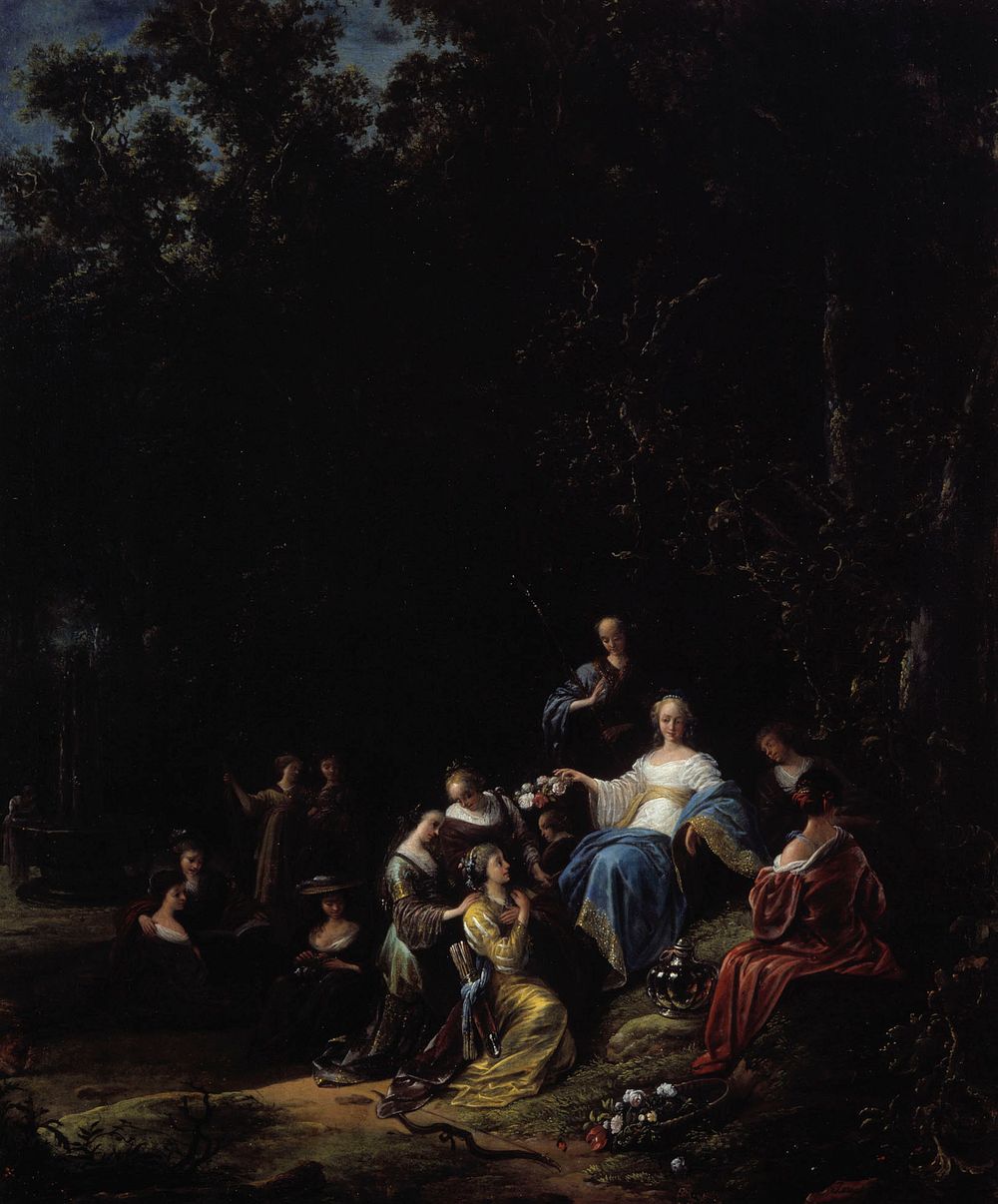 Amarillis crowning mirtillo (a scene from the pastoral play il pastor fido), 1610 - 1675