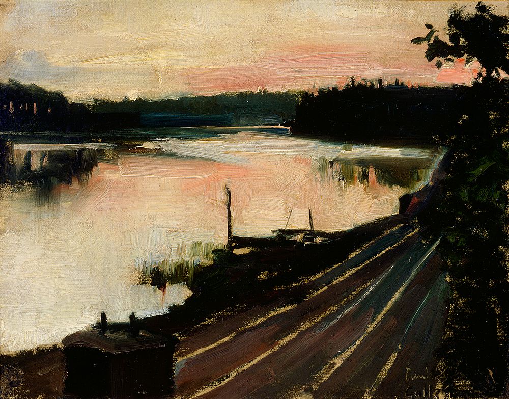 View from eläintarha at sunset, 1886