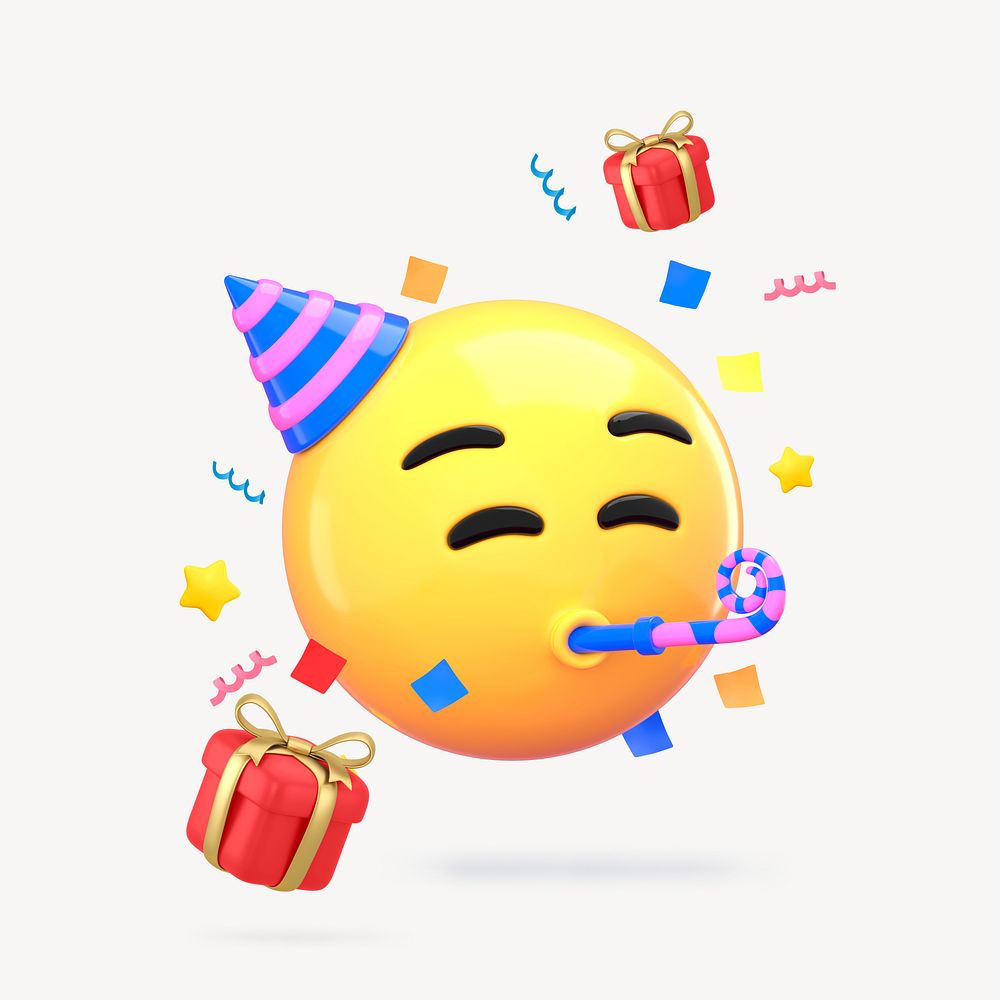 Birthday celebration 3D emoticon illustration | Photo - rawpixel