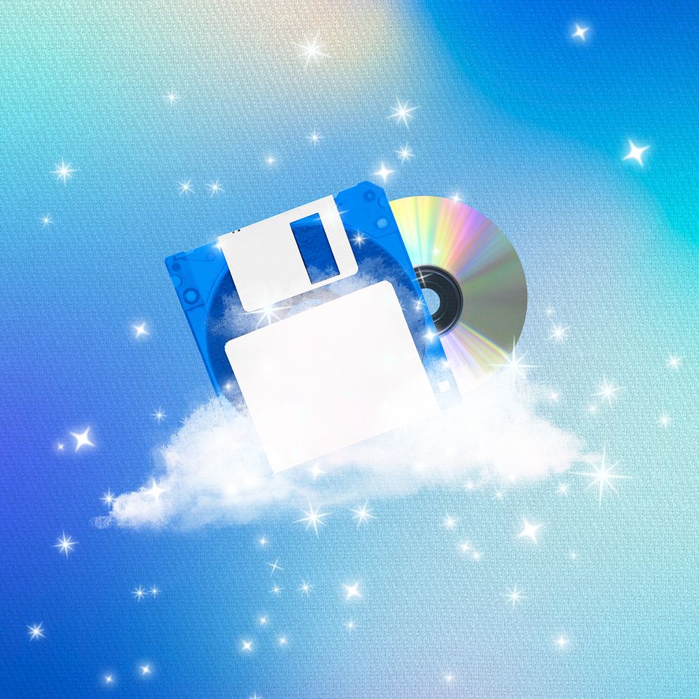 Aesthetic music blue background, floppy | Premium Photo - rawpixel