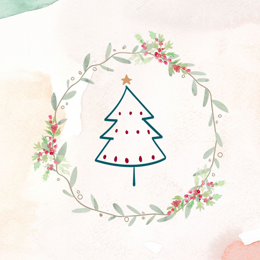Christmas wreath background, winter design
