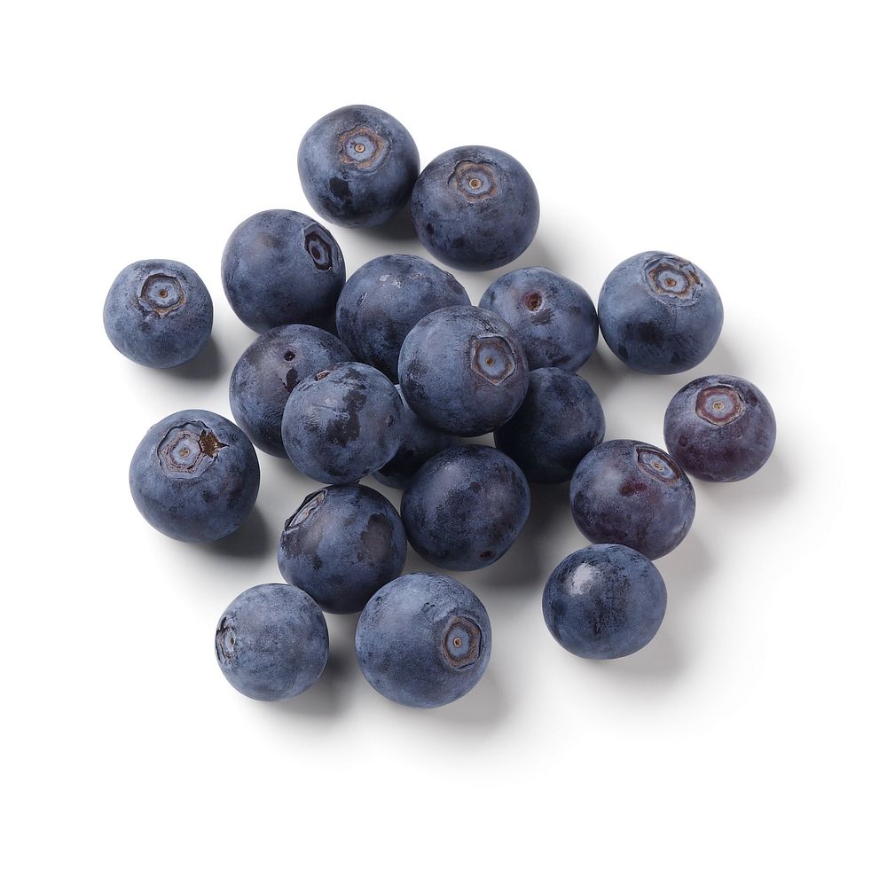 Blueberries on white background. Original public domain image from Flickr