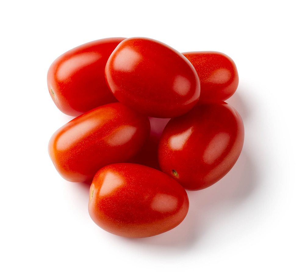 Cherry tomatoes on white background. Original public domain image from Flickr