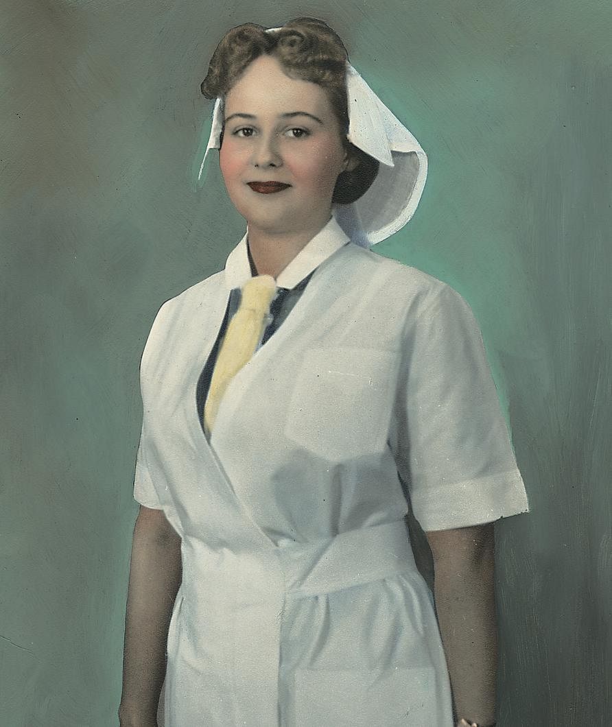 Nurse wearing uniform from Denmark.  Original public domain image from Flickr