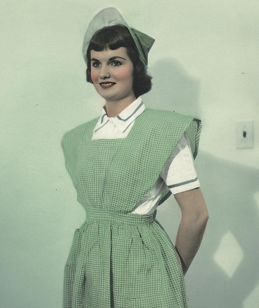 Nurse wearing uniform from Colombia. Original public domain image from Flickr