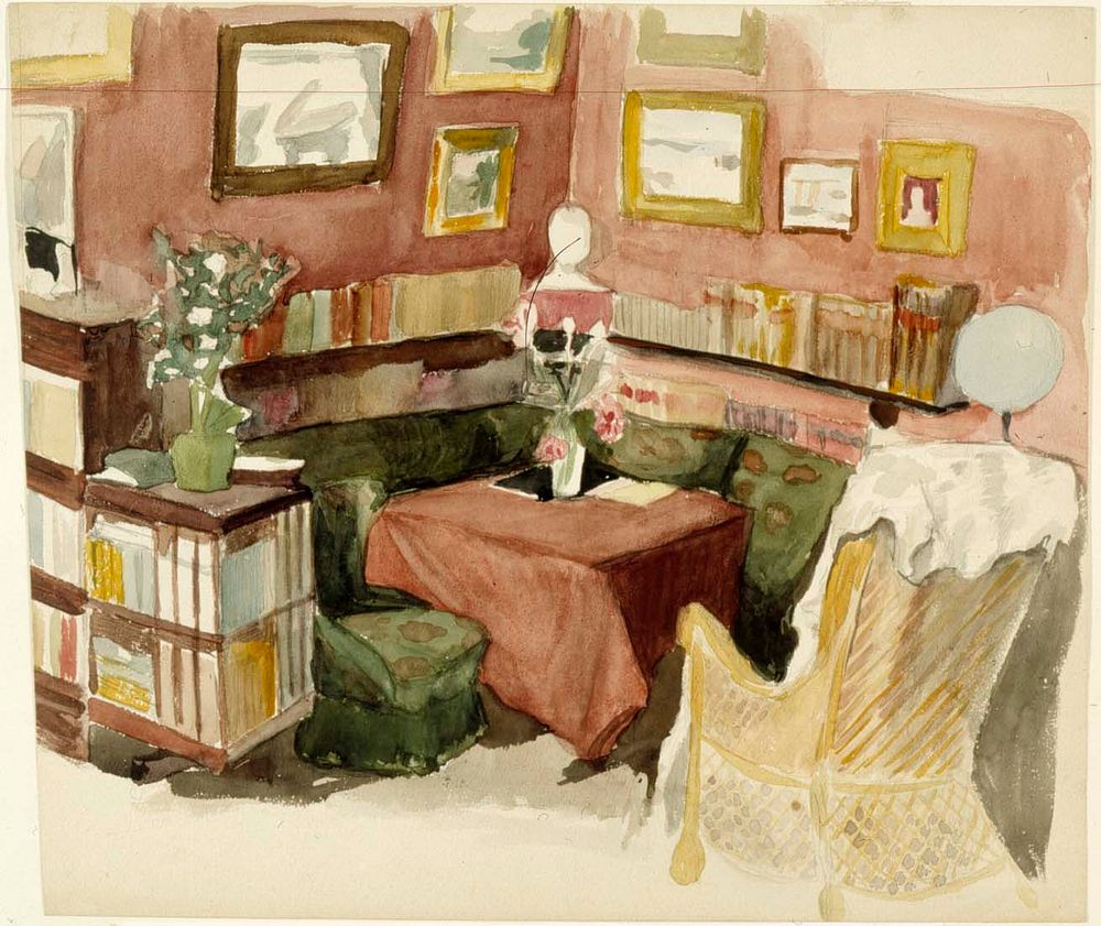 Interior view of the artist's home, by Albert Edelfelt