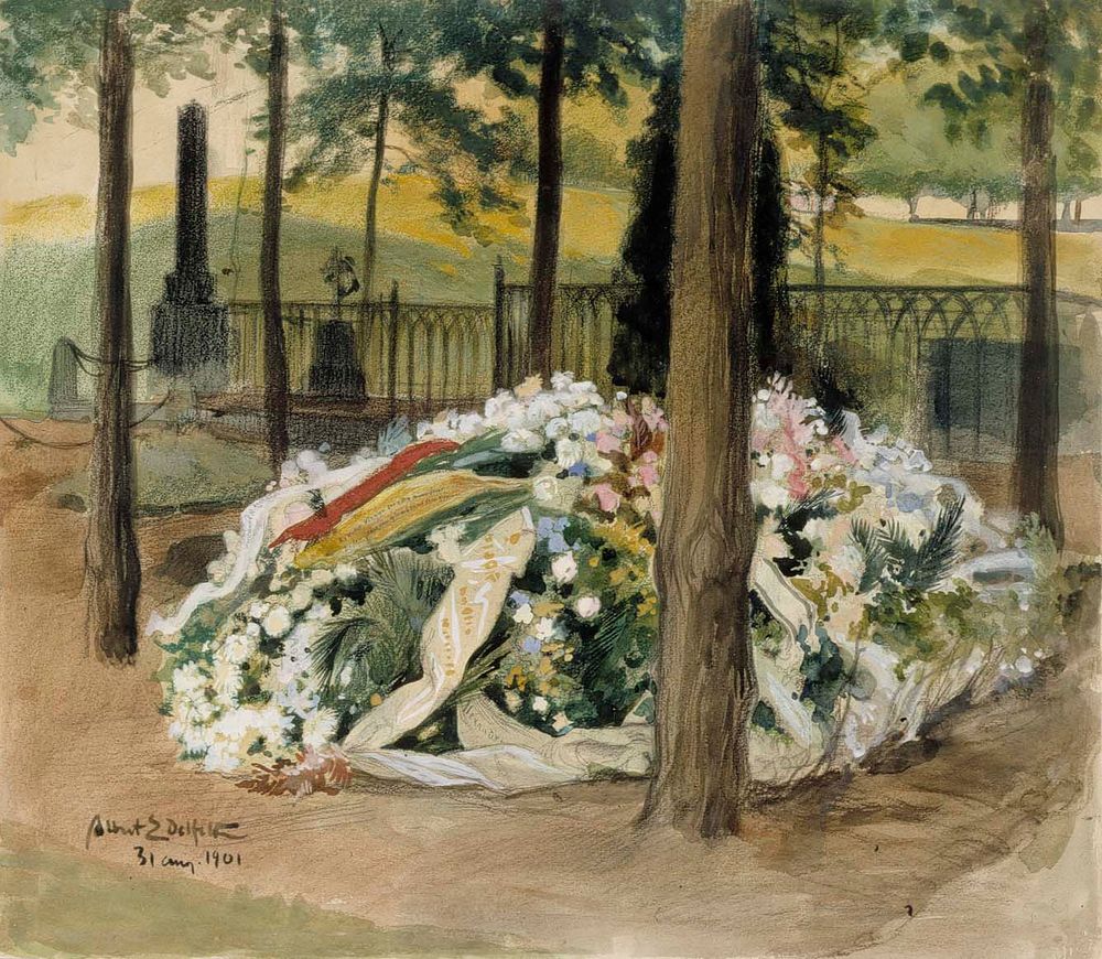 Alexandra edelfeltin kukin koristeltu hauta, 1901, by Albert Edelfelt