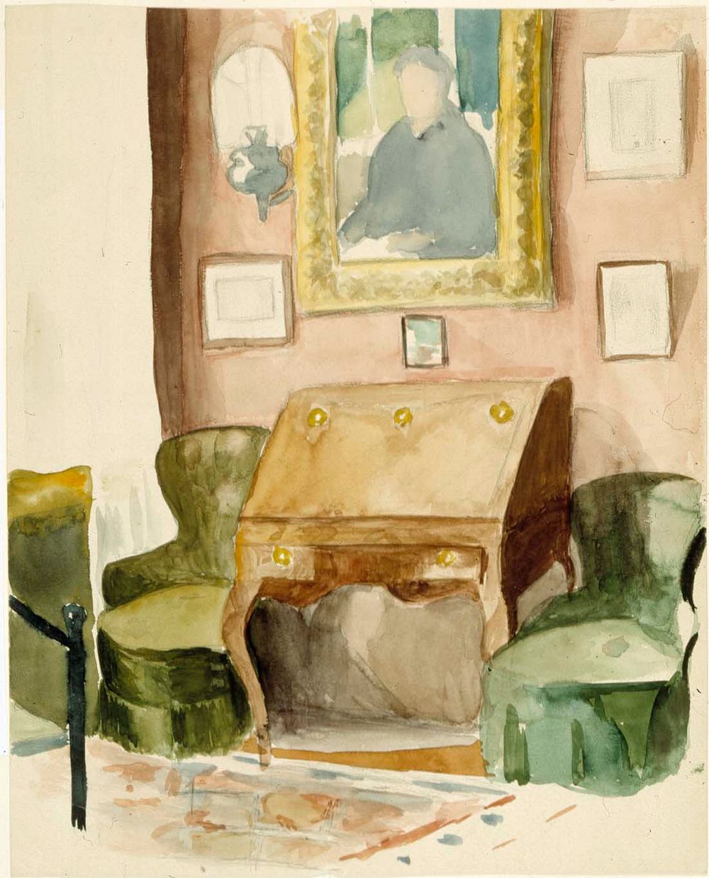 Interior view of the artist's home, by Albert Edelfelt