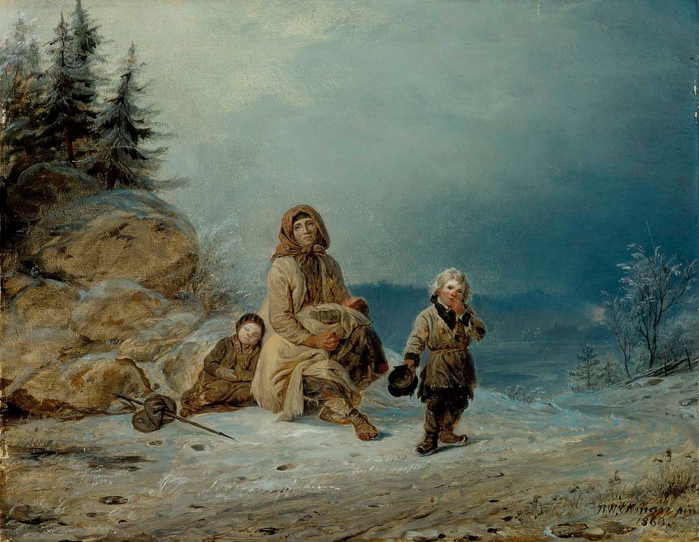 Beggar family on the road, 1860, by Robert Wilhelm Ekman