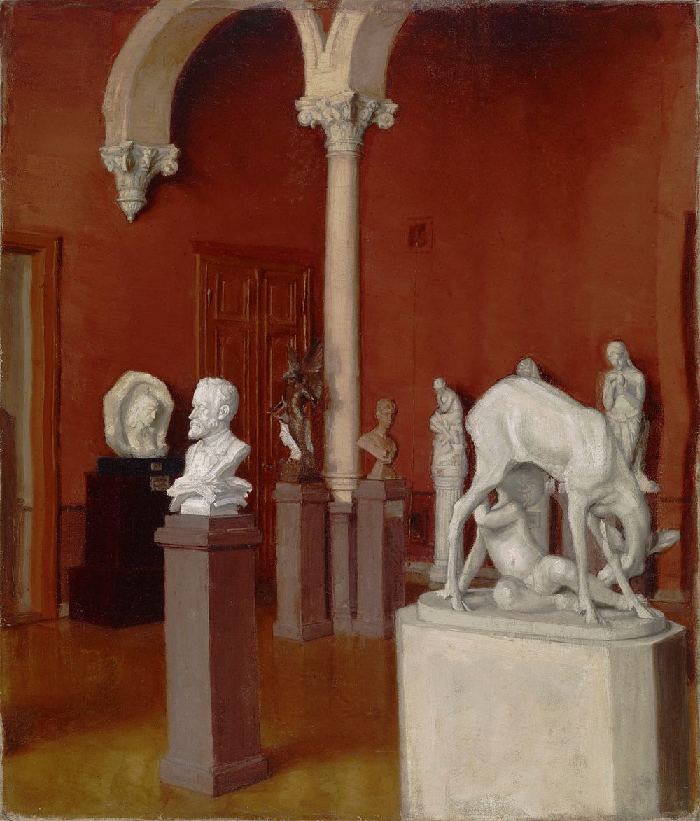 The sculpture gallery in the ateneum, 1898 - 1905, Sigrid Lehrbäck