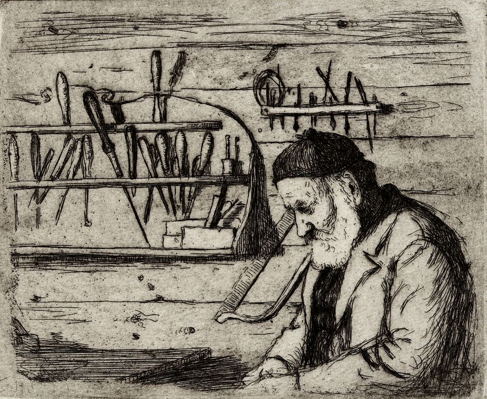 Isä työpajassaan, 1897, by Hugo Simberg