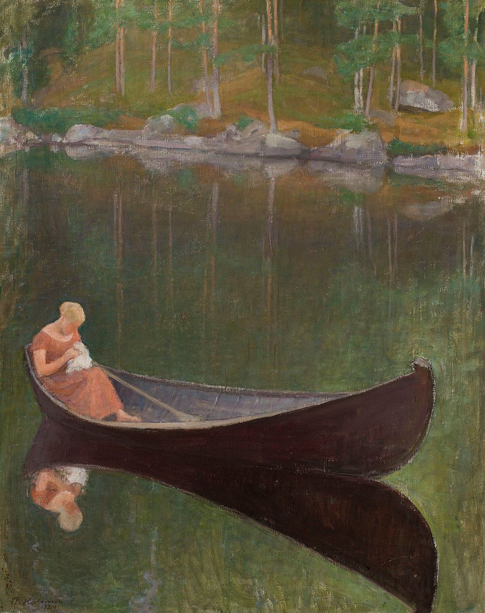 Woman in a boat, 1924, by Pekka Halonen