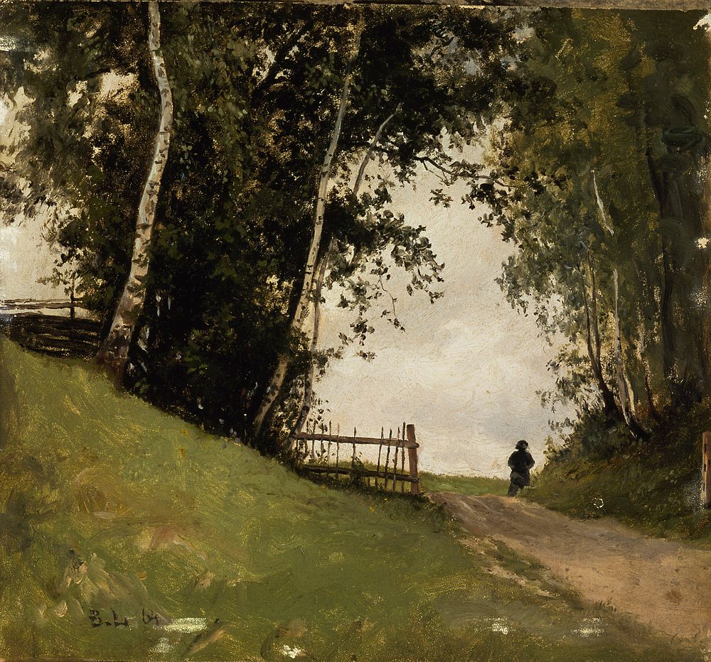 Landscape with birch trees, 1864, Berndt Lindholm