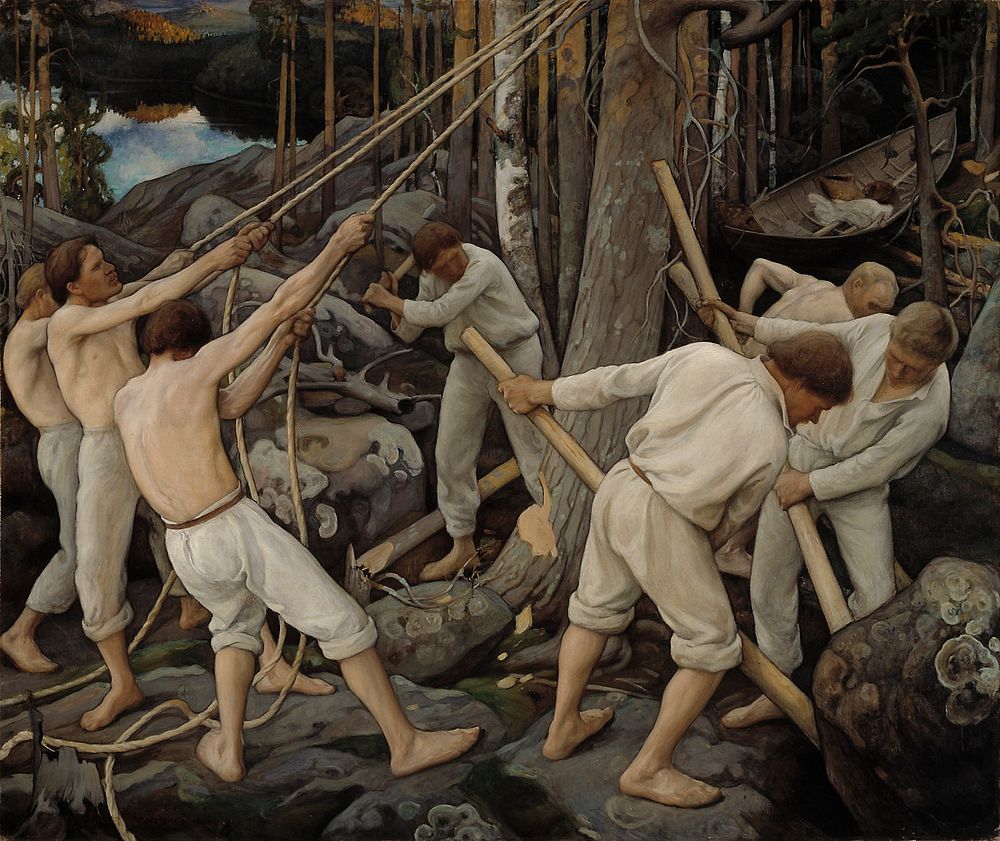 Pioneers in karelia, 1900, by Pekka Halonen