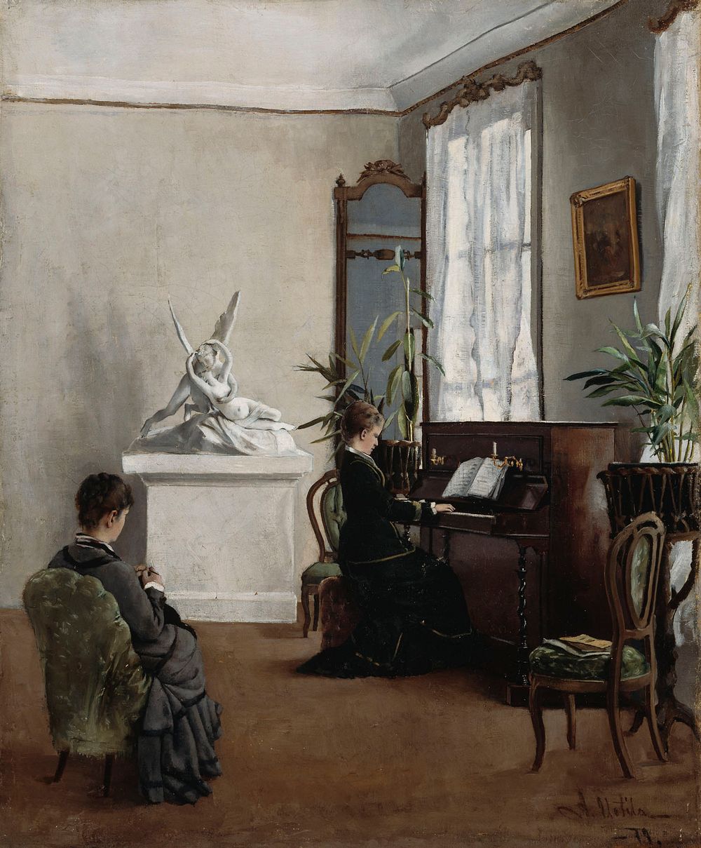 Interior from a musical home, 1879, Aukusti Uotila