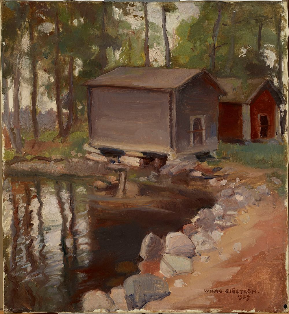 Lakeside sheds, viitasaari, 1929, Wilho Sjöström