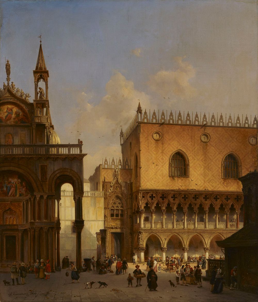 At the st mark's square in venice, 1844, Ivo Ambroise Vermeersch