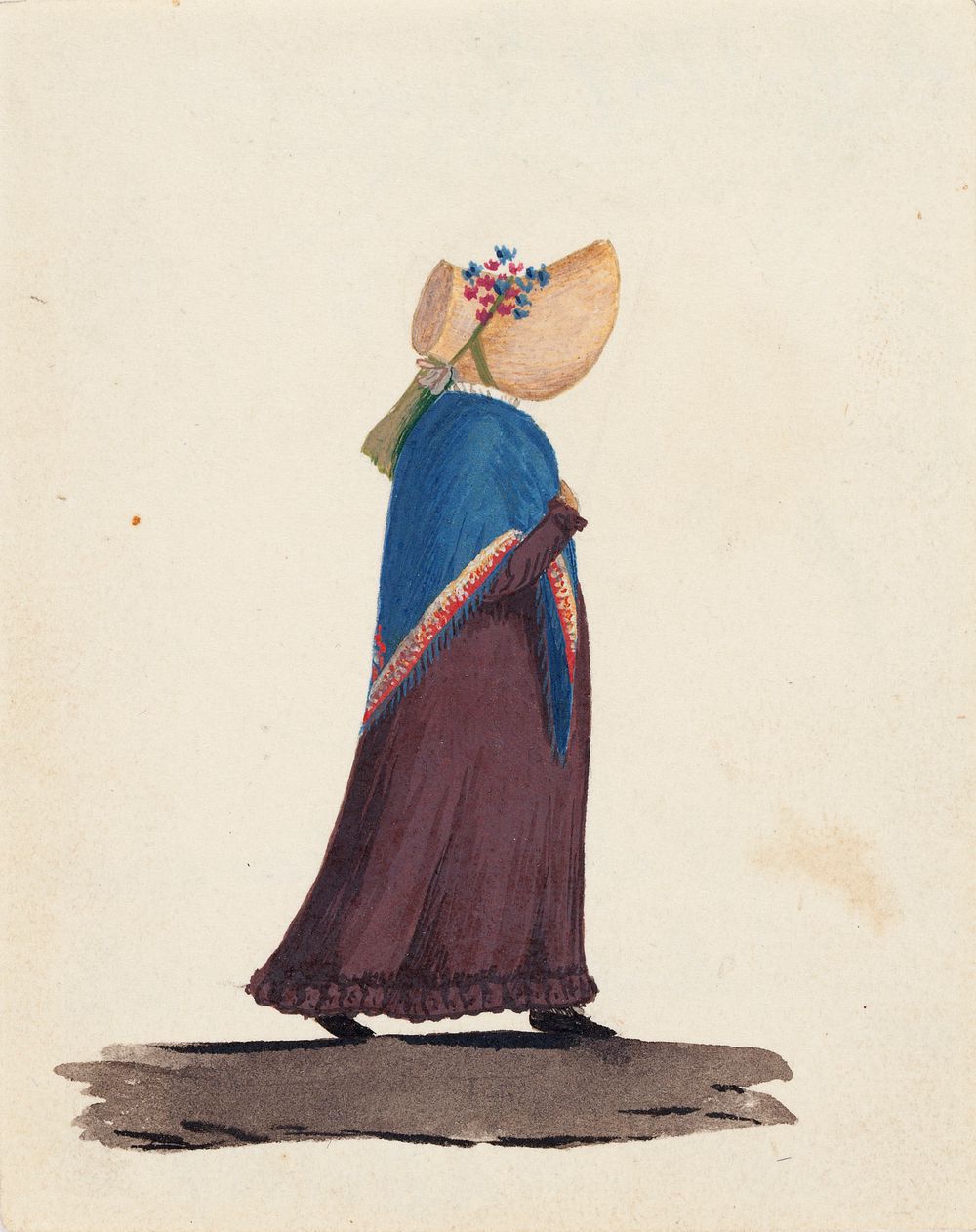 Nainen, saali ja hattu, 1820 - 1829, Wilhelm von Wright