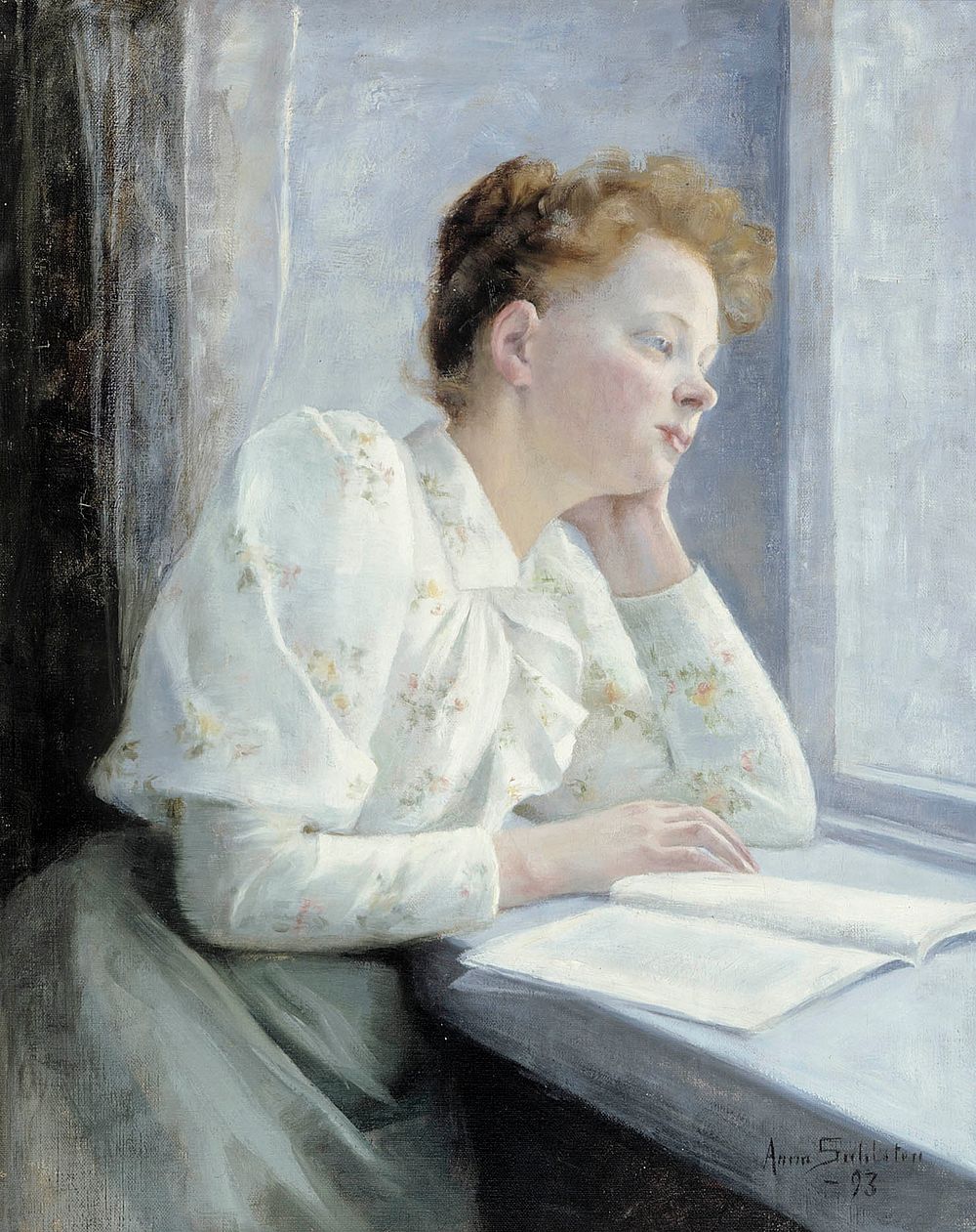 Nainen ikkunan &auml;&auml;ress&auml;, 1893, Anna Sahlst&eacute;n