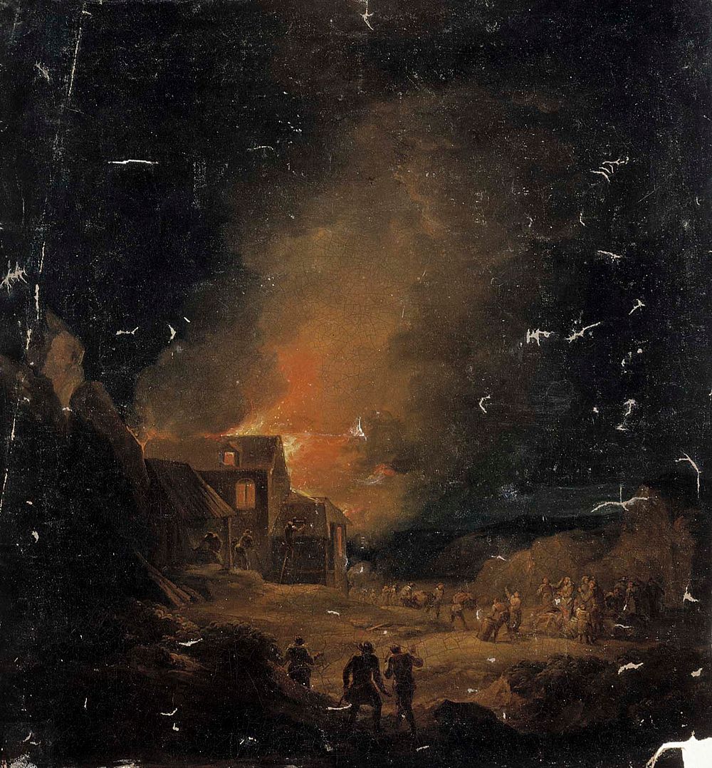 Burning house, 1813, by Alexander Lauréus