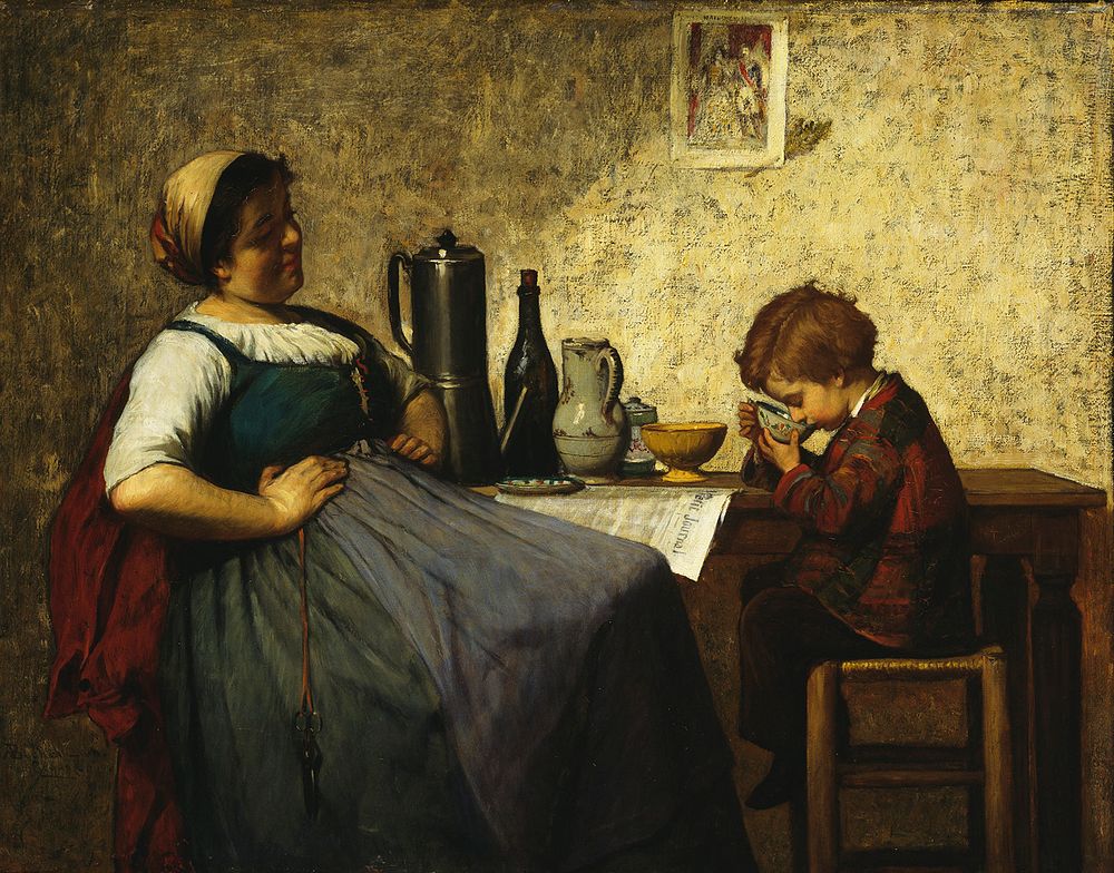 Maternal joy, 1868, by Adolf von Becker