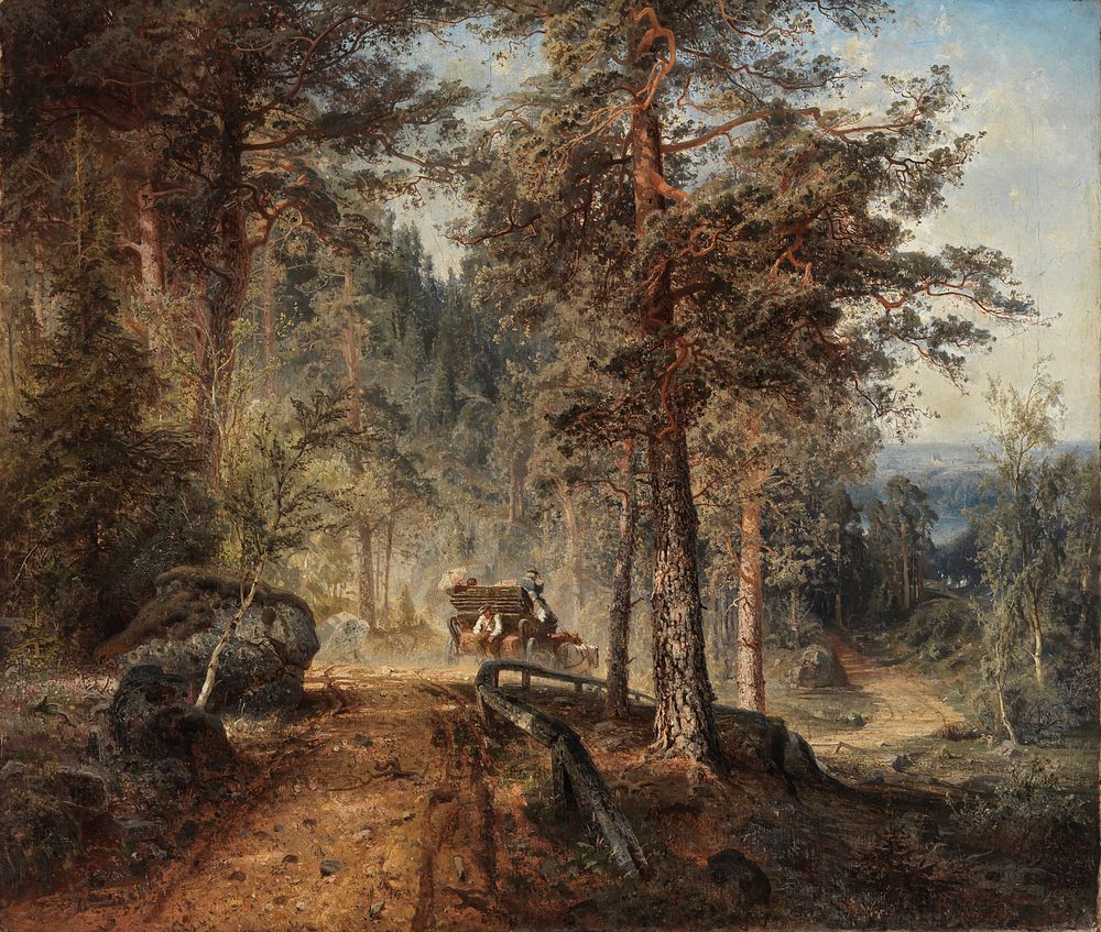 Road in häme (a hot summer day), 1860, Werner Holmberg